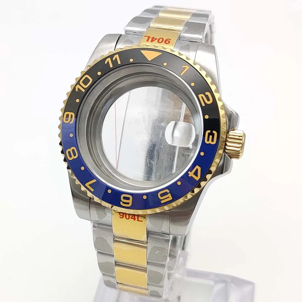 Men's Gold Sandwich Case Automatic Watch with Sapphire Glass, 40mm Water Resistant Design