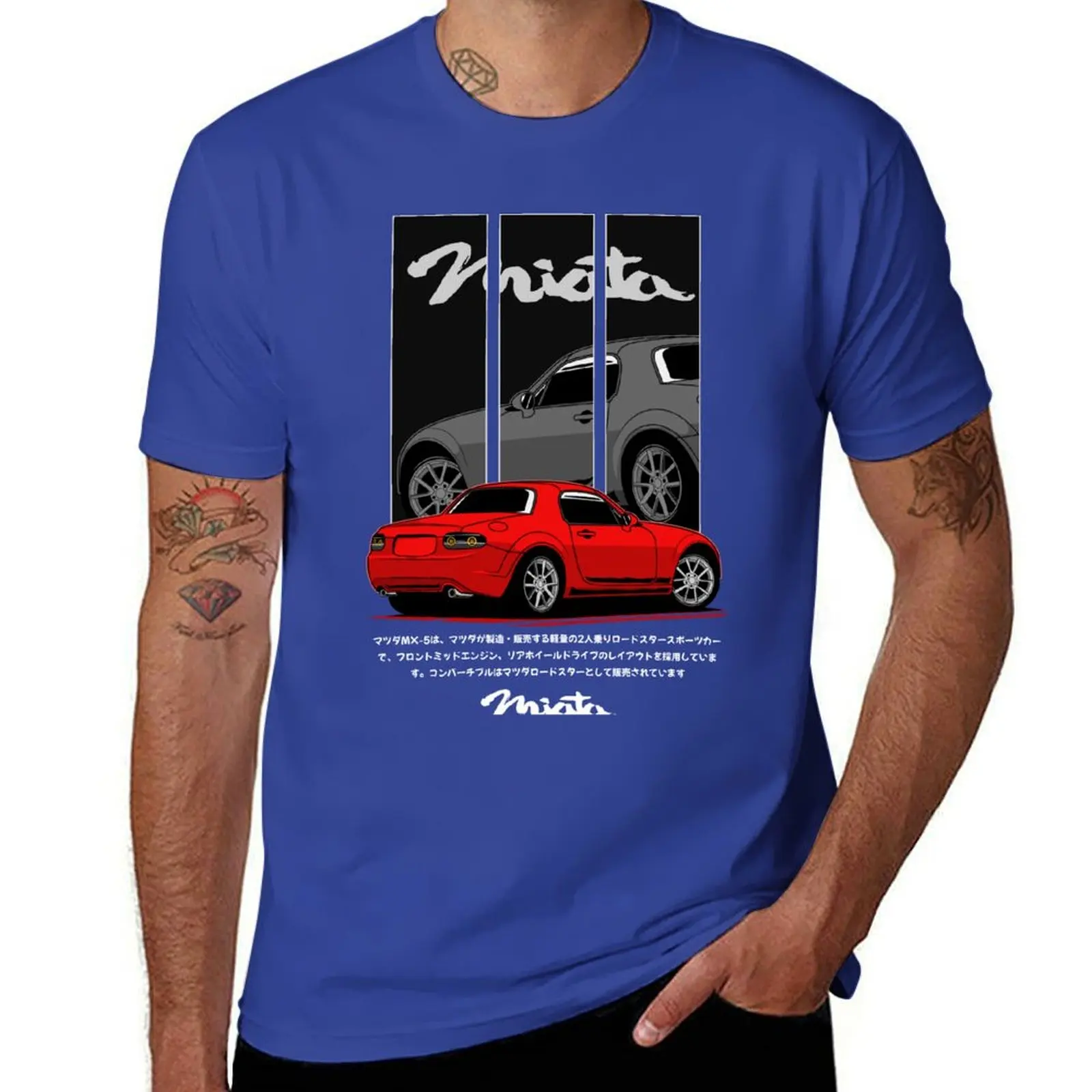 Custom Design Anime Men’s T-Shirt in Red and Grey