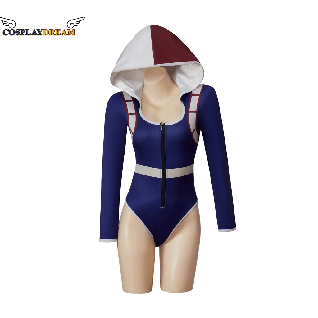 

Anime My Hero Academia Todoroki Shoto Cosplay Costume Adult Ladies Sexy Hooded Bodysuit Halloween Carnival Party Costume