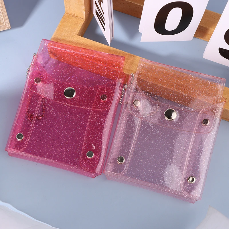 Mini make-up bag cute sequined transparent lipstick bag pink key chain make-up case cosmetic bag
