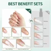 Nailpop Quick Drying Solid Nail Glue with Remover for Press On Nails Tips No Need for UV Lamp Long Lasting Fake Nails Glue Kit 3