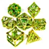 DnD Metal Dice Set - Dragon Hollow Design 7pc Green Zinc Alloy Dice for D&D, Dungeons and Dragons RPG Games 1
