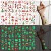 10 Sheets Christmas Luminous Tattoo Stickers,Cartoon Snowman Christmas Patterns,Glow In The Dark Waterproof Temporary Tattoos 2