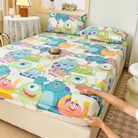 One Printed Single-piece Bed Hat ( Without Pillowcase) Mattress Cover Full Cover Dust-proof Anti-slip Bed Cover for All Seasons 1