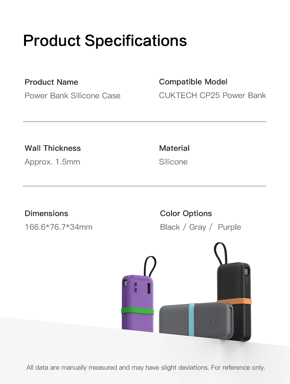 SIKAI Silikonhülle für CUKTECH CP25 45 W 20000 mAh Power Bank Zwei-Wege-Schnellladung Selbsttragbare Powerbank inklusive Kabelband – Detail 8