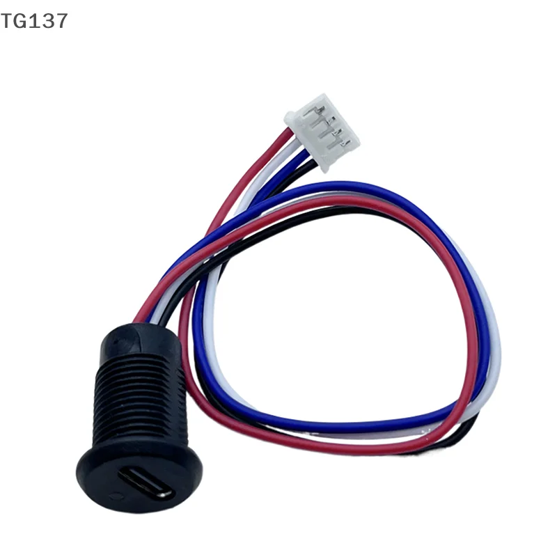 High-Current Waterproof USB Type-C Charging Socket with Indicator Light