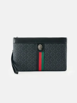 Casual Clutch Bag – European & American Fashion Brand Men’s Envelope Pouch, Large-Capacity PU Leather Handbag for Business, Travel, and Daily Use, Stylish Organizer for Phone, Cards, and Documents