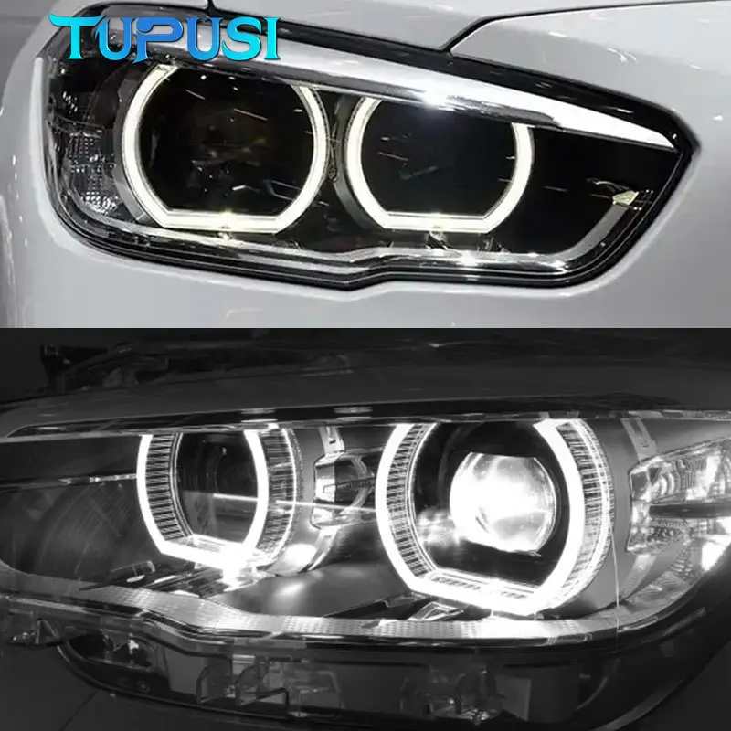 BMW 1 시리즈 LCI 114d 118d 120i LED 헤드라이트 주간 주행등 램프 63117428425용 화이트 DRL LED 엔젤 아이 모듈 보드