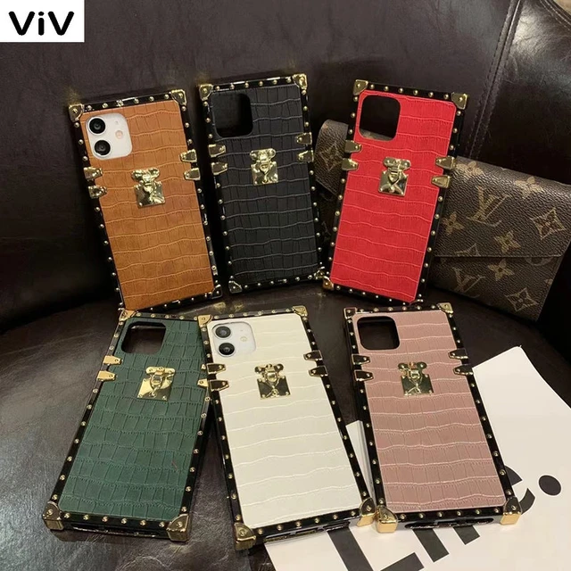 Soft LV Leather Back Case Cover For Iphone 12 Pro