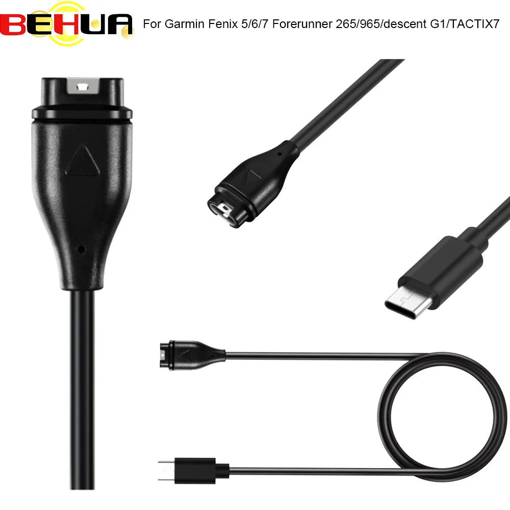 Behua 1M Cavo Di Ricarica Usb Di Tipo C Per Garmin Vivosmart 5/6/7 Descent G1/Tactix7 265/965 Interfaccia Cavo Di Ricarica Usb Smart Watch