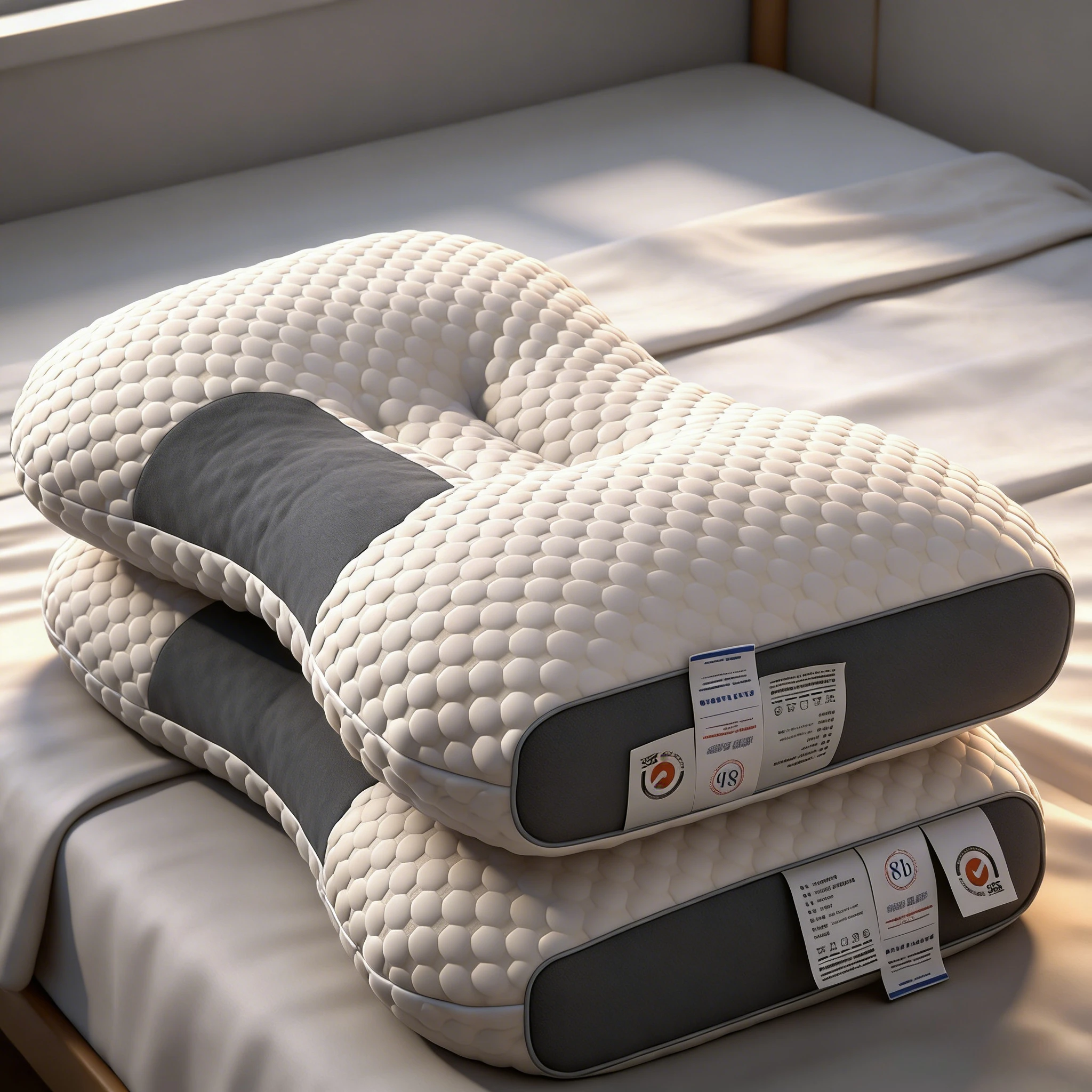 3D 니트 스파 마사지 콩 베개 워터 큐브 경추 지지 호텔 품질 베개 코어 비압축형 목 통증 완화