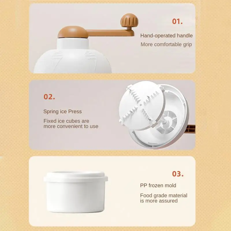 Shaved Ice Machine Home Convenient Small Hand-cranked Ice Machine Continuous Ice Broken Hail Ice Mechanism Ice Smoothie Machine - Image 5