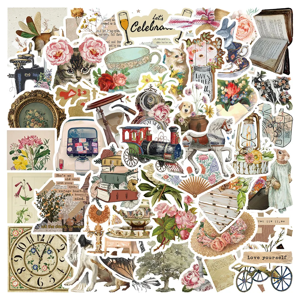 

10/30/50pcs Cartoon Retro Vsco Stickers Aesthetic Cute Animal Decals Sticker DIY Laptop Luggage Skateboard Guitar Bike Suitcase