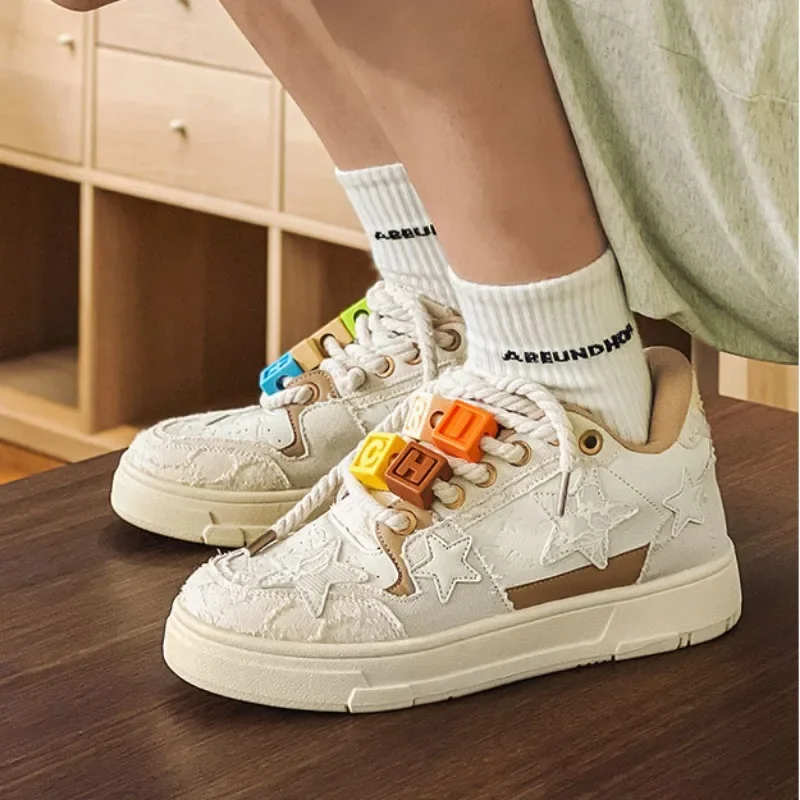 

SHANPA Harajuku Style Womens Sports Shoes Fashion Patchwork Luxury Brand Sneakers Designer Men Platform Vulcanized New Footwear