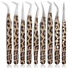 1Pcs Leopard Lash Tweezers Stainless Steel Superhard Tweezer 3D Volume Accurate Anti-Static Eyelash Extension Clip 1