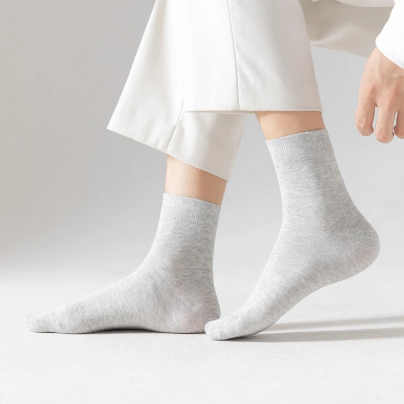 20 Pairs/Set Socks Men's Business Cotton Casual Dress Sock Crew Soft Breathable Spring Summer Antibacterial Male Black White