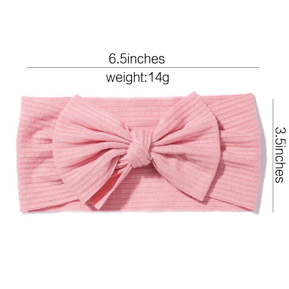 3Pcs/set Newborn Baby Headbands Set Solid Color Bow Hair Bands Soft Knitted Infant Headwear Elastic Turban Baby Hair Accessories 5