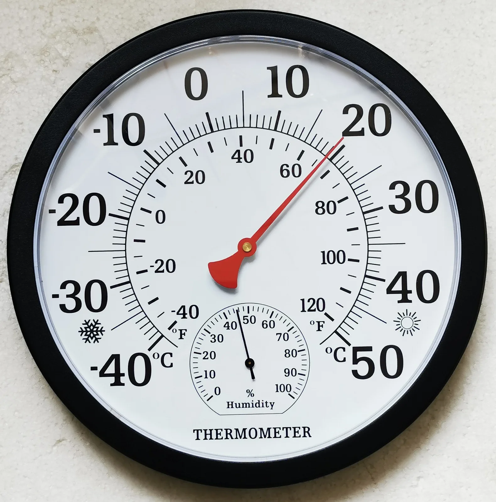 

TH9250PB-25CM Temperature and Humidity Meter Black Shell European Small Font