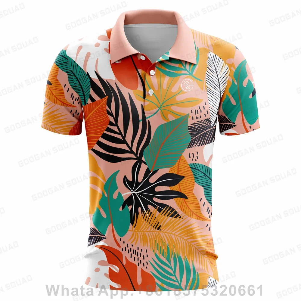 Nieuwe Mannen Zomer Golf Polo Shirts Bloemen Casual Print Fashion Tops Korte Mouw T-shirt Snel Droog Ademend Polo Overhemd Kledi