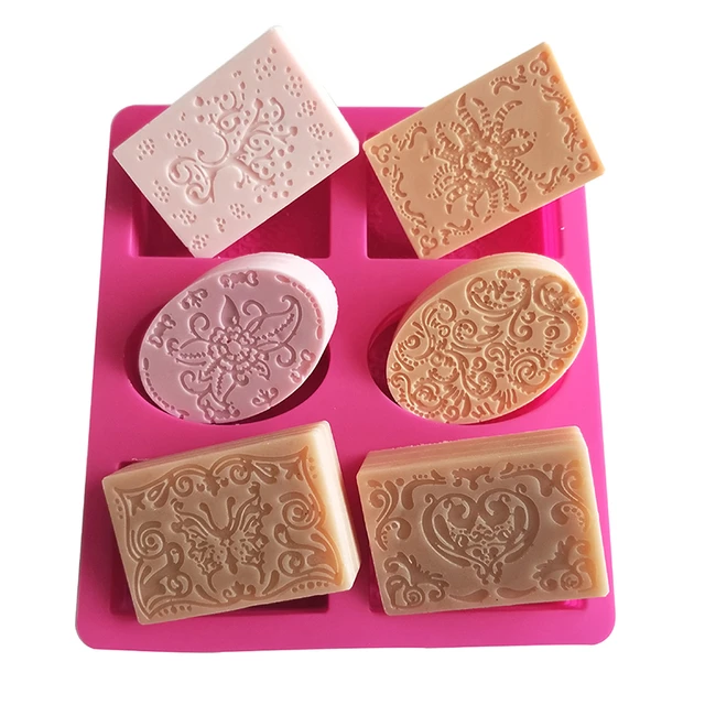 6 Cavity Silicone Soap Molds Square Rectangle Shape Handmade Soap Mold  Portable Unique Soap Making Tools