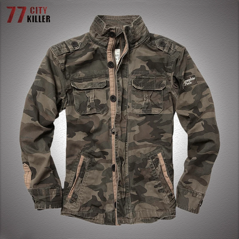 Mens-Tactical-Cargo-Jacket-Cotton-Multiple-Pockets-Camouflage-Flight ...
