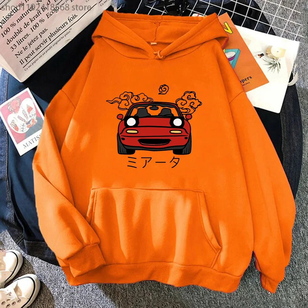 Anime Initial D Hoodie JDM Japanese Automotive Miata MX5 Printed Sweatshirts Women Crewneck Hoody Men Long Sleeve Pullover Tops