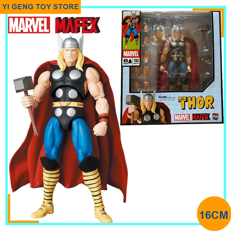 

16cm Original Marvel Mafex No.182 Mafex The Mighty Thor Comic Anime Action Figures Collection Figurine Model Doll Toys Kids Gift