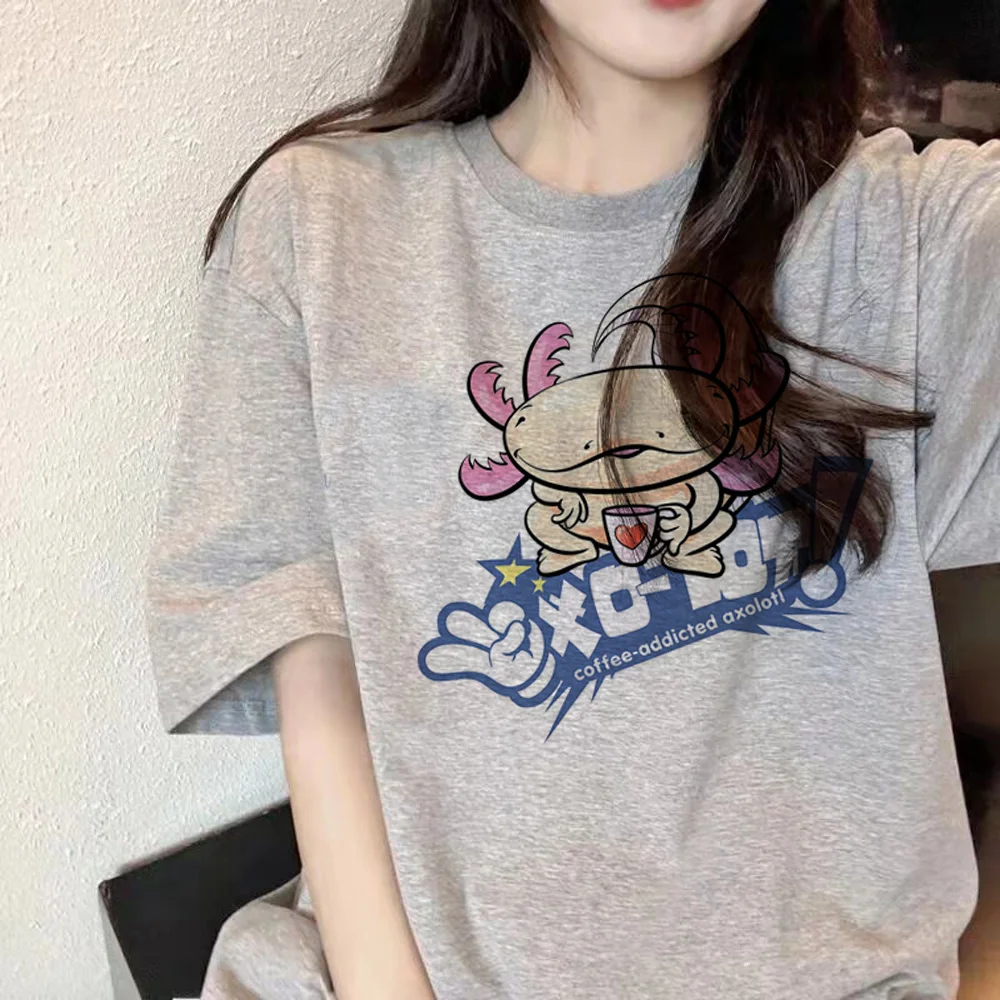 

Axolotl tshirt women manga Y2K summer top girl comic anime y2k clothes