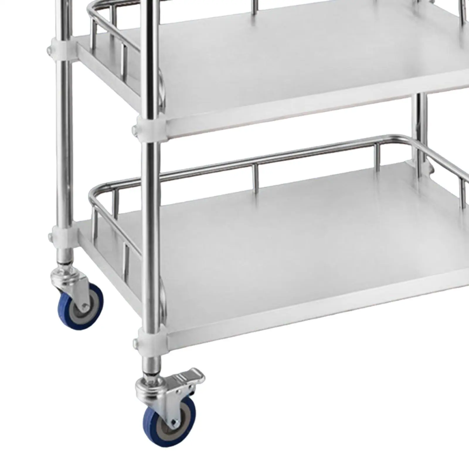 Mobile Lab Utility Cart with 4 Brake Casters Kitchen Trolley Multifunctional