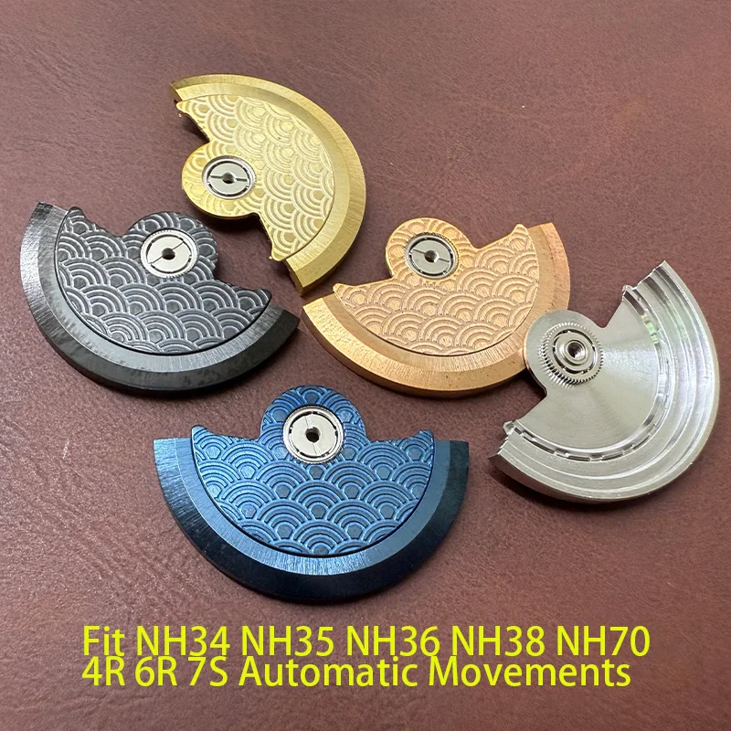 Customized Automatic Hammer Rose Gold Black Blue Silver Gold Watch Rotor Parts