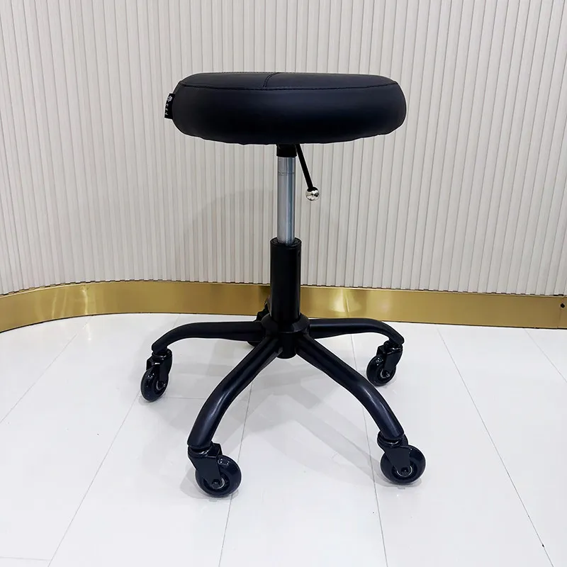 살롱 스툴 롤링 라운드 높이 조절 의자 (뷰티 네일 헤어 바버 메이크업 아티스트 가정용 회전식 시트 전문가용)