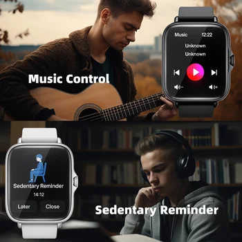 Smart Watch Compatible for iPhone & Android, Wireless Call, HD Touch Screen Fitness Tracker with Pedometer, Step Tracker, Music,Weather Display,Wireless Smartwatch for Men & Women 8