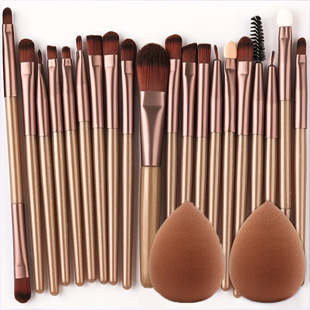 Professional 20-Piece Makeup Brush Set with Blender Sponges
