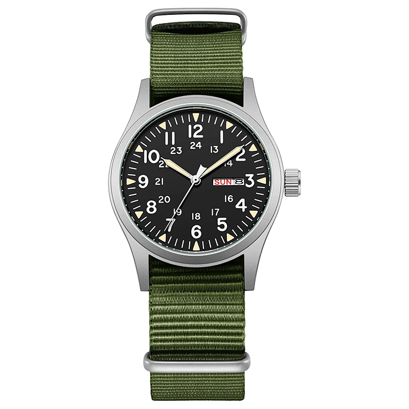 Luminous Men's Field Watch with Easy-Read Dial and Fabric Strap