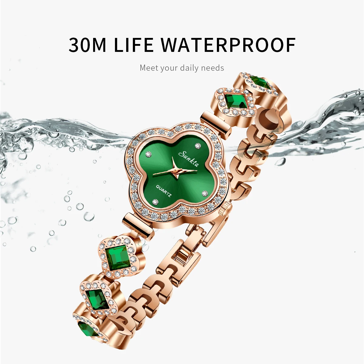 LIGE New Ladies Fourleaf clover Wristwatch Waterproof Stainless Steel Watch for Woman Simple Casual Dress Womens Quartz Watches 5