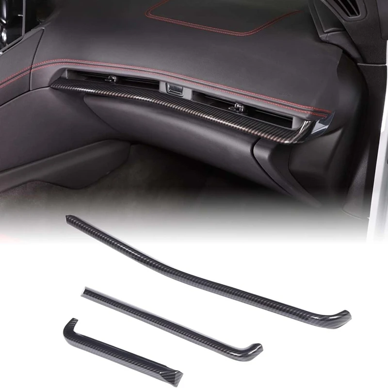 

Car Center Console Dashboard Panel Cover Trim Accessories For Chevrolet Corvette C8 2020-2023 ABS Carbon Fiber