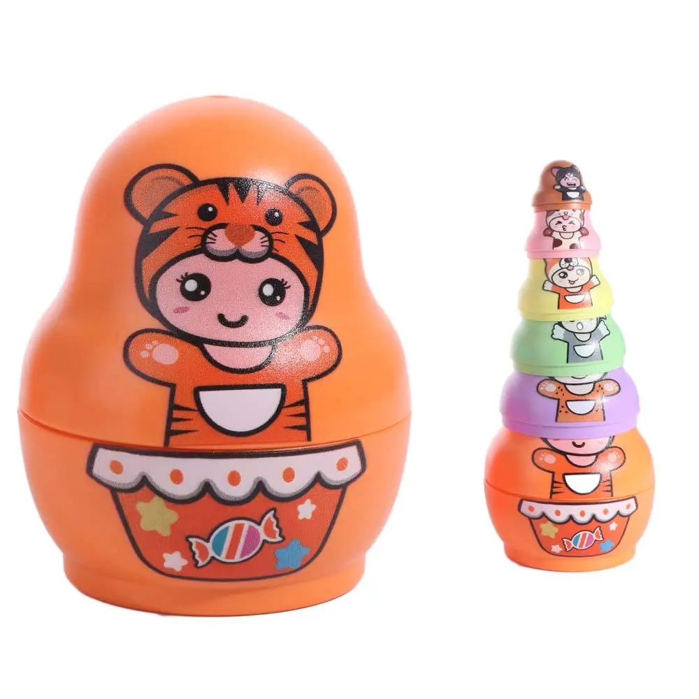 6 Layer Russian Nesting Hand Paint 8 Layer Matryoshka Figurines Collection Handmade Stacking Toddlers
