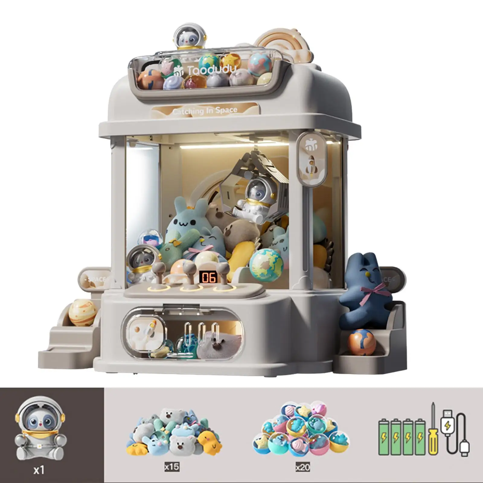 Claw Machine Candy Dispenser Toy Arcade Candy Capsule Claw Game Prizes Toy for Kids Children Party Valentine's Day Gift for Kids 4