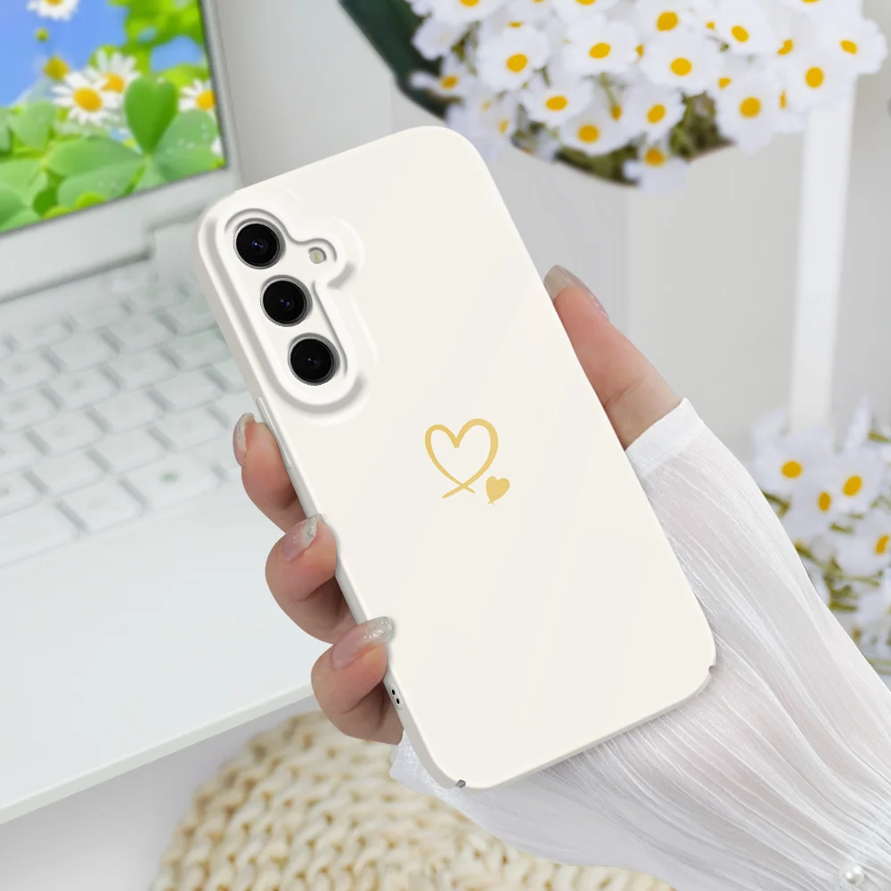 Elegant Simple Love Heart Phone Case - Chic Hard Cover Design