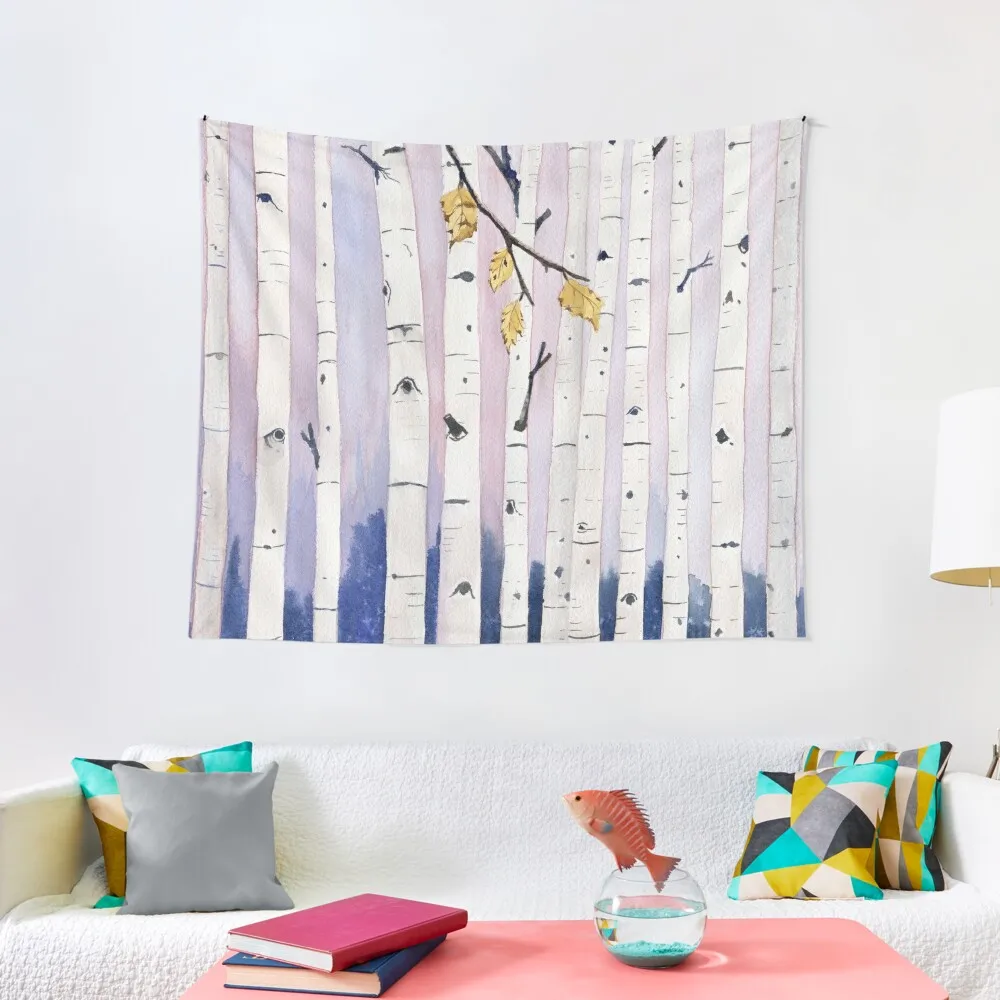 

Birch Trees Watercolor Tapestry Decoration For Bedroom Room Decorations Aesthetic Decoration Room Tapestry