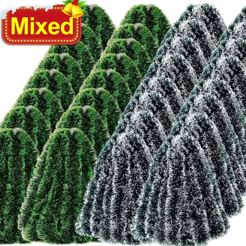 thumbnail image 1 of Guirnalda de cintas de oropel de Navidad, guirnalda de caña verde, adornos colgantes para árbol de Navidad, decoración para bodas, fiestas, hogar, Madder al por mayor, 1 of 5