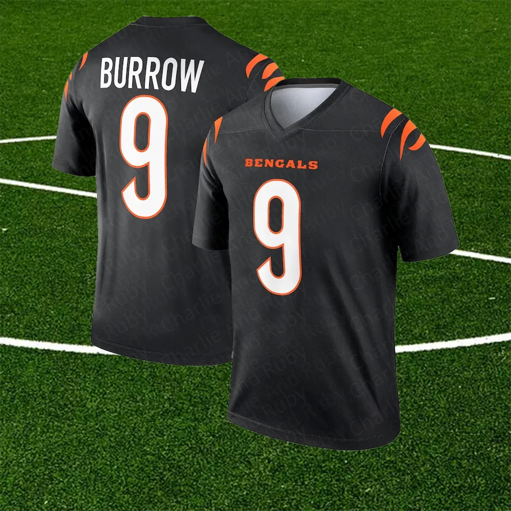 Black Jersey No. 1/9/94 Classic Summer Short-Sleeved Outdoorray Joe Burrow Ja'marr Chase Sam Hubbard Cincinnati Bengals Top 2