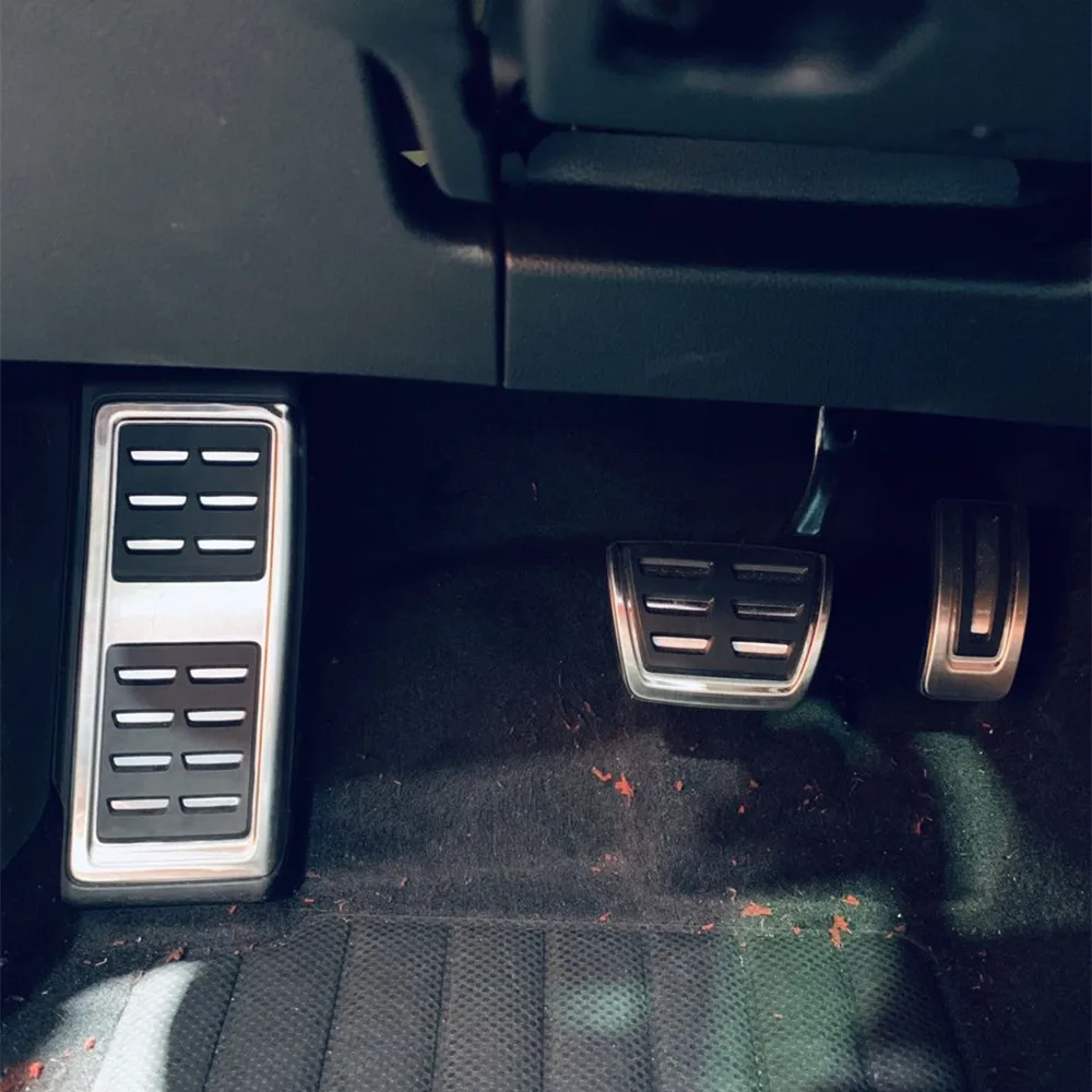 Carmilla Car Styling Foot Fuel Brake Pedal Clutch Pedals Cover for Volkswagen VW Tiguan L-LHD Auto Parts Accessories pedal cover stainless steel pedal cover