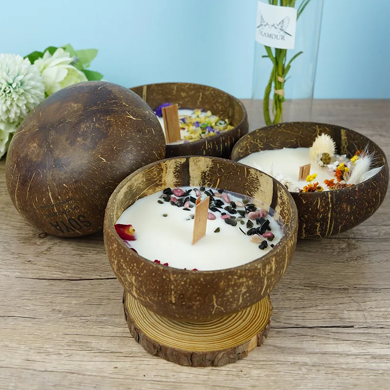 Green Tea - Natural Essential Oil Coconut Shell Candle