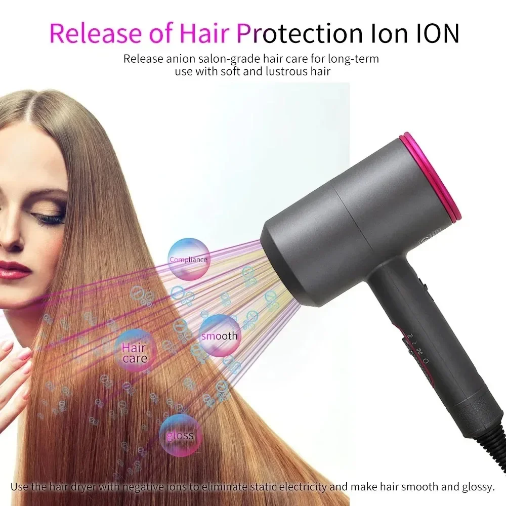 Professional 2000W Powerful Hair Dryer Low Noise High Speed Blow Dryer Negative Ions Styling Tools Hair Care Barber/Salon 6