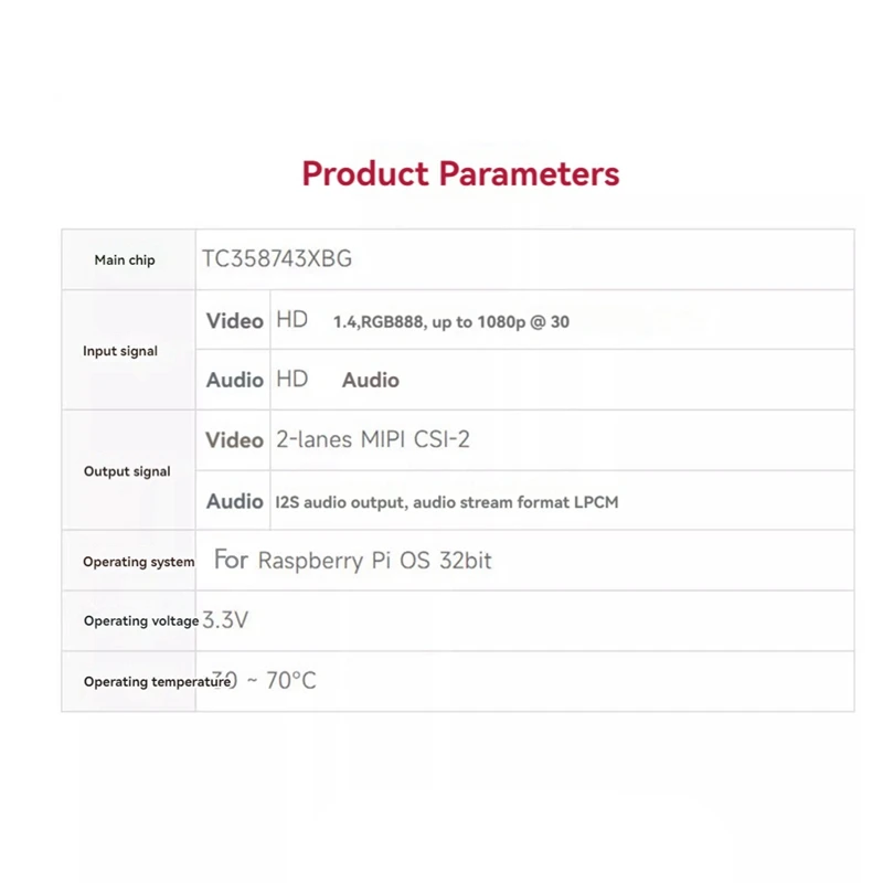 A85Q-HD To CSI Adapter Board For Raspberry Pi 5 4B 3B And Other Full Series 1080P 30Fps For CSI Camera To Raspberry Pi 5 4B