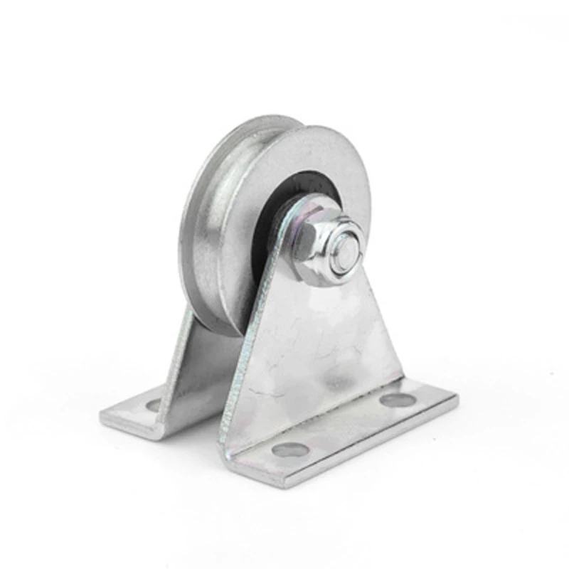 

1pc U-Type Stainless Steel Pulley Block Mute Bearings Groove Sliding Roller Track Wheel