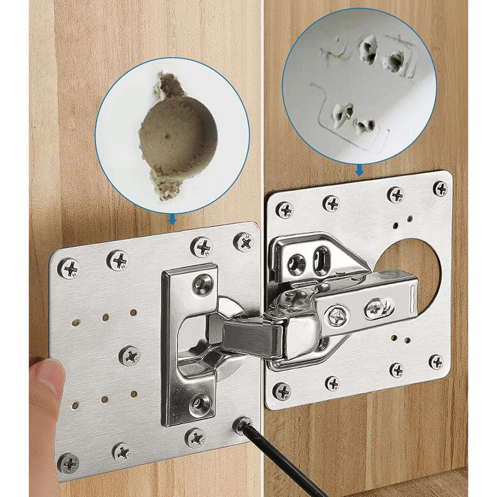 Hinge Repair Plate Cupboard Door Hinge Fixing Plate Door Hinge Repair Kit Mounting Repair Side Panels Cabinet Door Connection