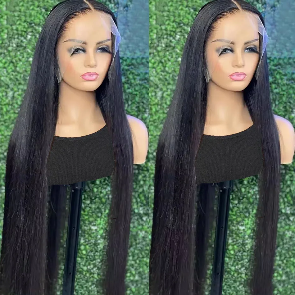 Human Hair Wig 13x6 13x4 HD Transparent Lace Front Pre Plucked For Women Bone Straight Remy