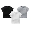 Baby Clothing Newborn Boy Girl 100% Cotton T-shirt 0 To 24 Months Summer Solid Color Crew-Neck Short Sleeve Shoulder Buckle Tees 1